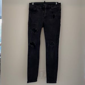 Zara Ripped Gray Denim Jeans
